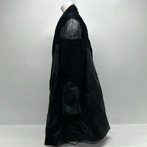 Suede Jacket Coat Pure Leather Heavyweight Open Front Black Women's Plus Size 2X - Picture 5 of 11